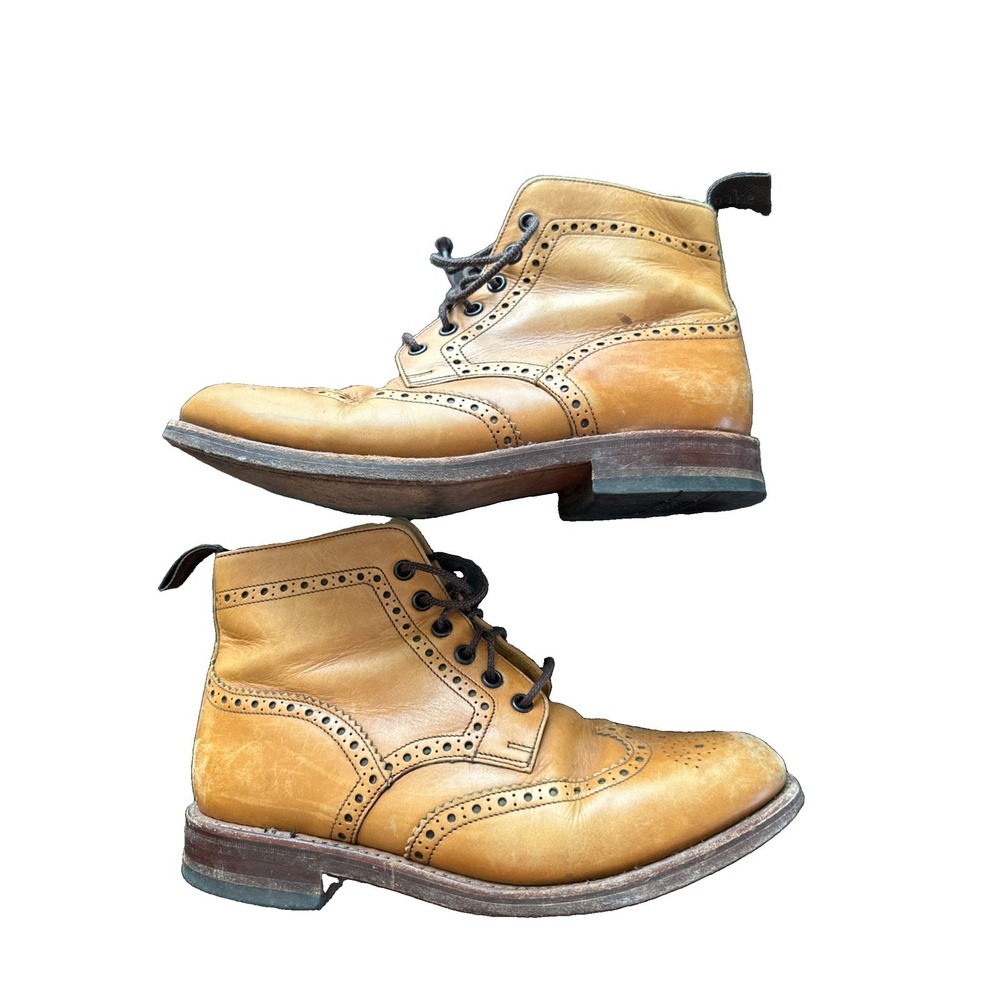 Loake Brogue Womens Boots Tan Leather Size UK 7 Made In England